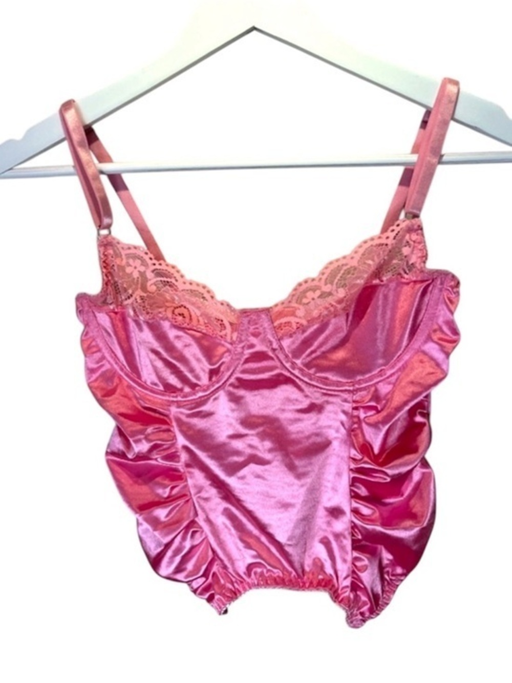 Pink Satin Corset Top Size Small